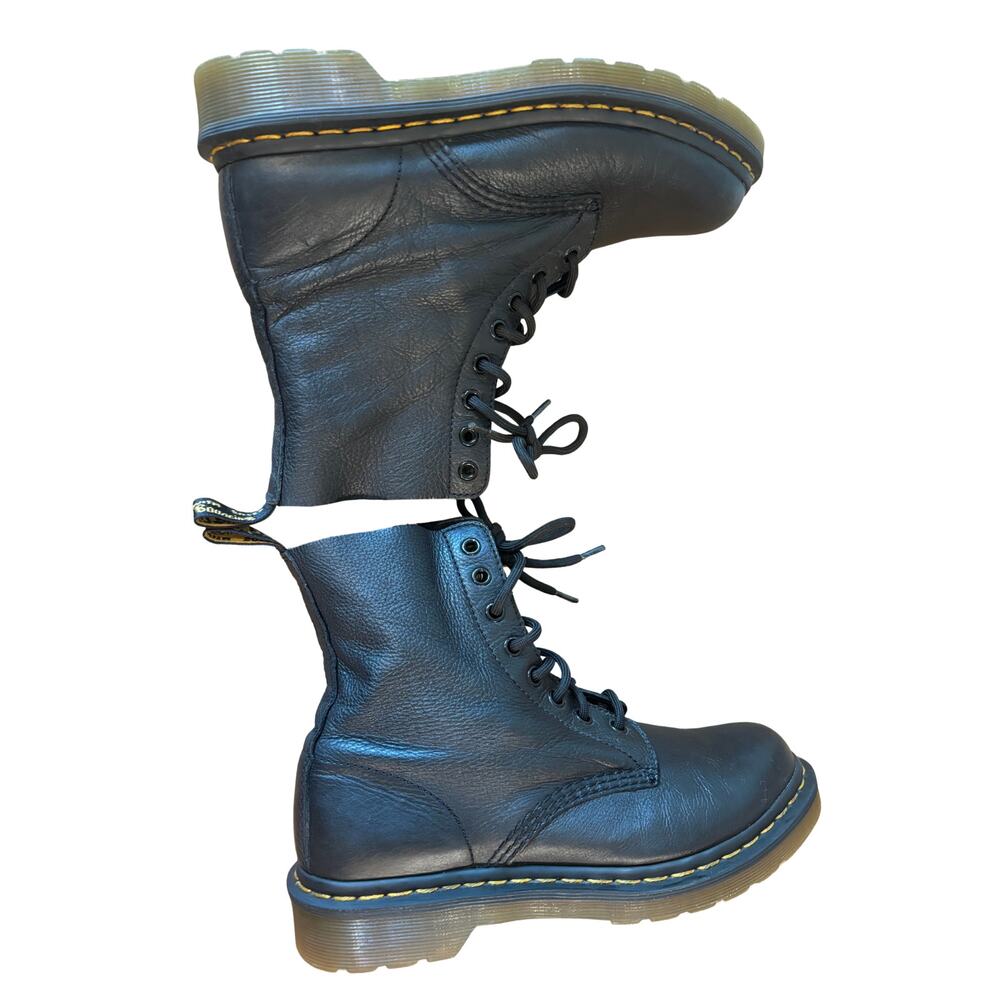 Dr. Martens Pascal Black Pebbled Leather Combat Boots – Women’s 8 / EU 39 - Picture 5 of 9